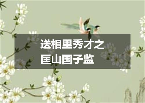 送相里秀才之匡山国子监