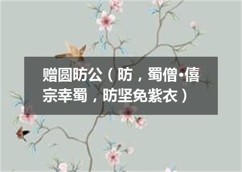 赠圆昉公（昉，蜀僧·僖宗幸蜀，昉坚免紫衣）