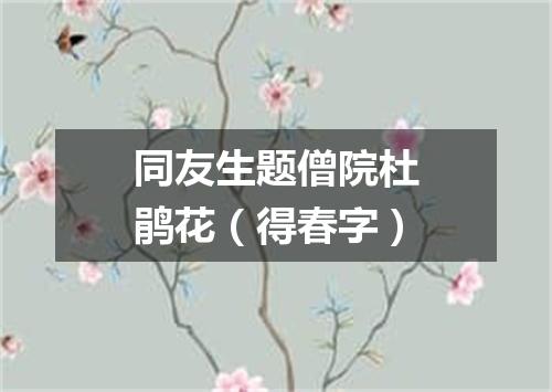 同友生题僧院杜鹃花（得春字）