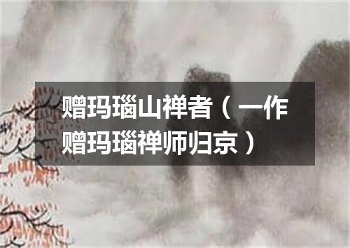 赠玛瑙山禅者（一作赠玛瑙禅师归京）