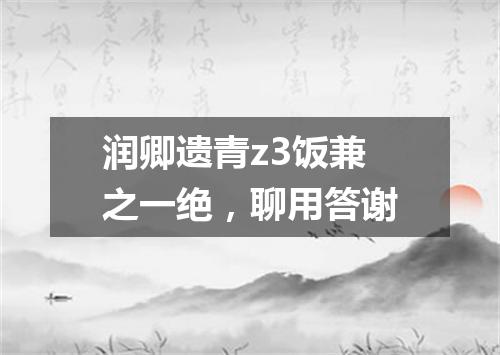 润卿遗青z3饭兼之一绝，聊用答谢