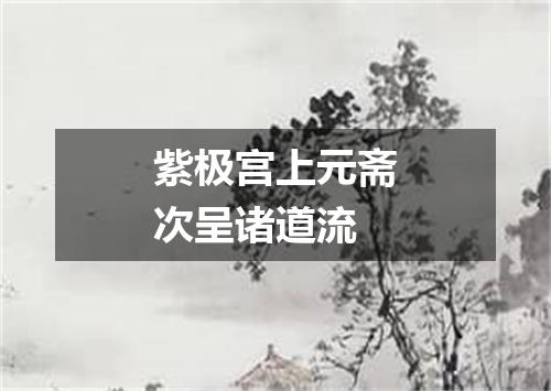 紫极宫上元斋次呈诸道流