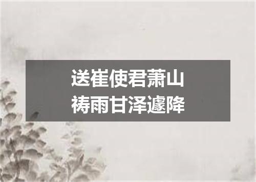 送崔使君萧山祷雨甘泽遽降