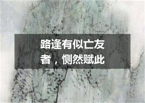 路逢有似亡友者，恻然赋此