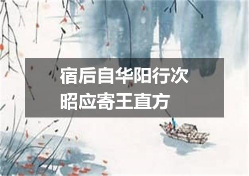 宿后自华阳行次昭应寄王直方