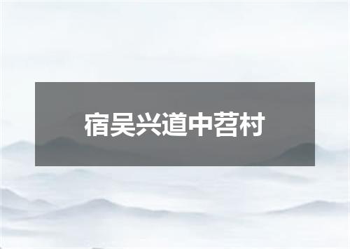 宿吴兴道中苕村