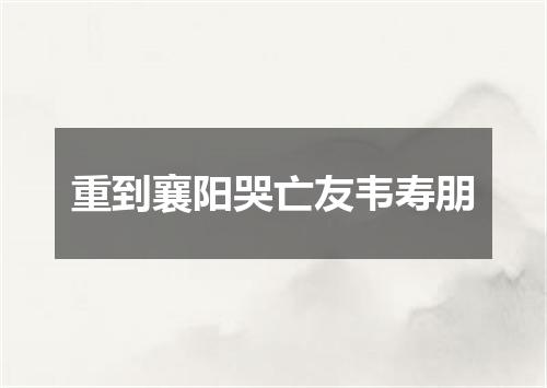 重到襄阳哭亡友韦寿朋