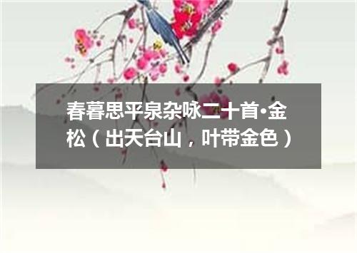 春暮思平泉杂咏二十首·金松（出天台山，叶带金色）