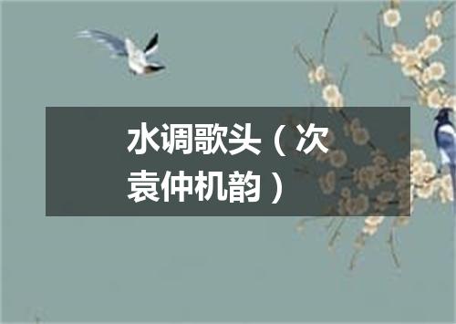 水调歌头（次袁仲机韵）