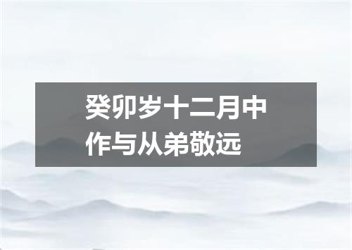 癸卯岁十二月中作与从弟敬远