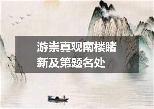 游崇真观南楼睹新及第题名处