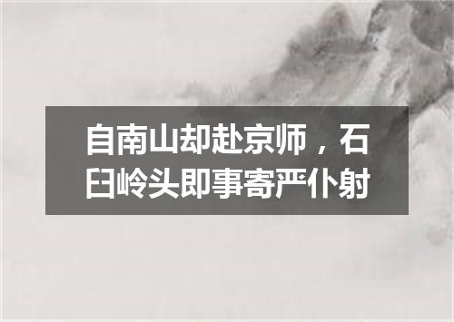 自南山却赴京师，石臼岭头即事寄严仆射