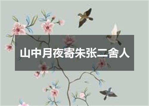 山中月夜寄朱张二舍人