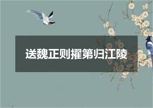送魏正则擢第归江陵