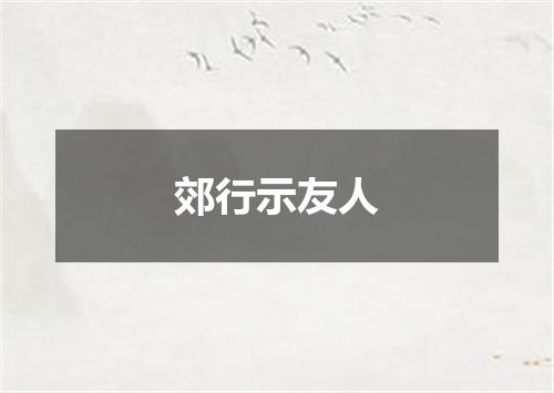 郊行示友人