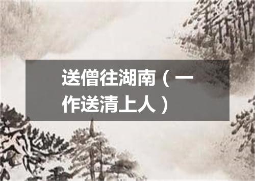 送僧往湖南（一作送清上人）
