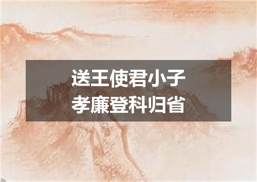 送王使君小子孝廉登科归省