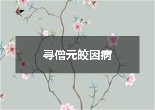 寻僧元皎因病