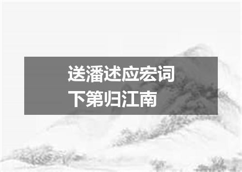 送潘述应宏词下第归江南