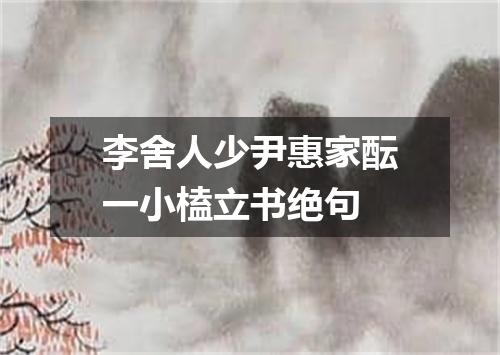 李舍人少尹惠家酝一小榼立书绝句