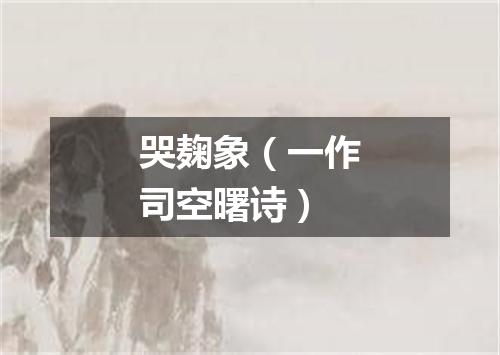 哭麹象（一作司空曙诗）