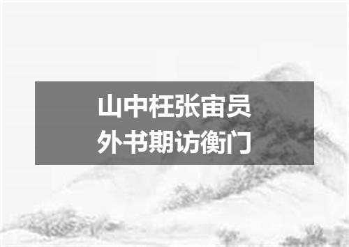 山中枉张宙员外书期访衡门
