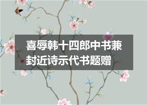喜辱韩十四郎中书兼封近诗示代书题赠