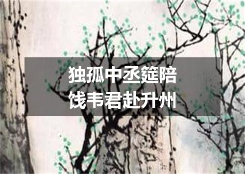 独孤中丞筵陪饯韦君赴升州