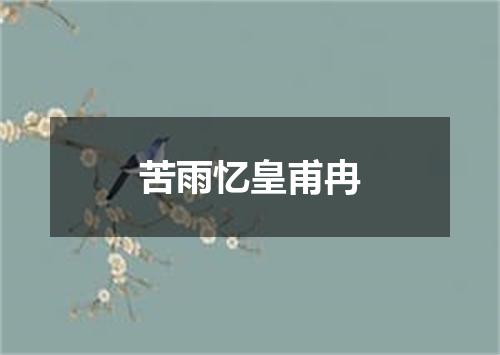 苦雨忆皇甫冉