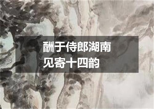 酬于侍郎湖南见寄十四韵