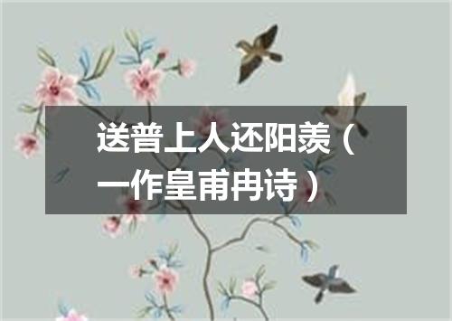 送普上人还阳羡（一作皇甫冉诗）