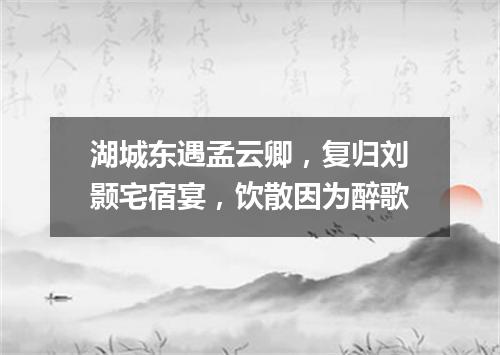 湖城东遇孟云卿，复归刘颢宅宿宴，饮散因为醉歌