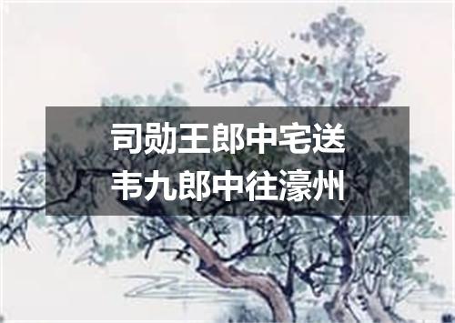 司勋王郎中宅送韦九郎中往濠州