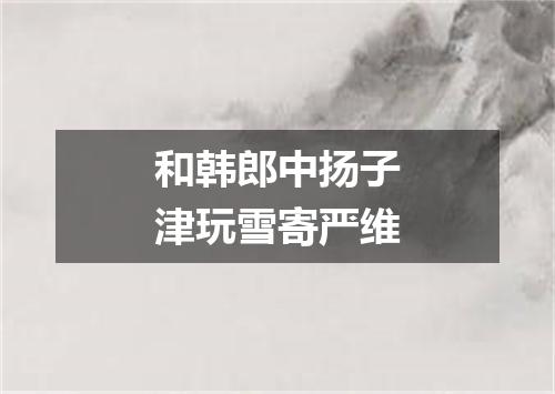 和韩郎中扬子津玩雪寄严维
