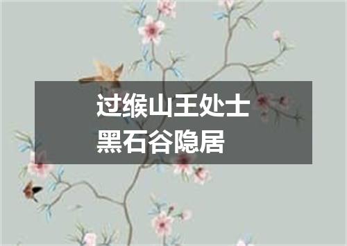过缑山王处士黑石谷隐居