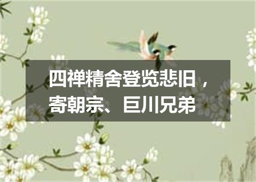 四禅精舍登览悲旧，寄朝宗、巨川兄弟