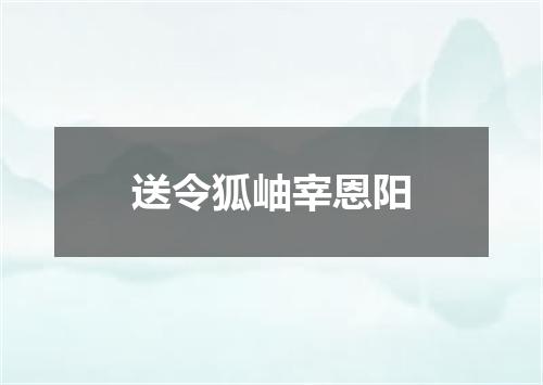 送令狐岫宰恩阳