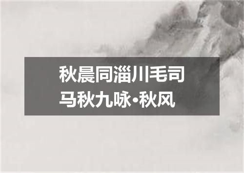 秋晨同淄川毛司马秋九咏·秋风