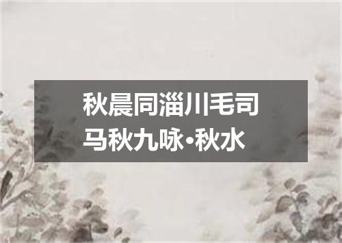 秋晨同淄川毛司马秋九咏·秋水