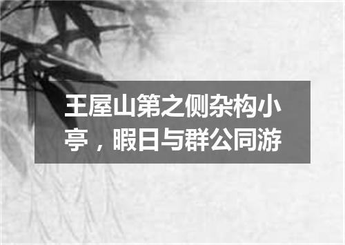 王屋山第之侧杂构小亭，暇日与群公同游