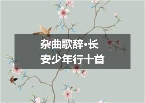 杂曲歌辞·长安少年行十首