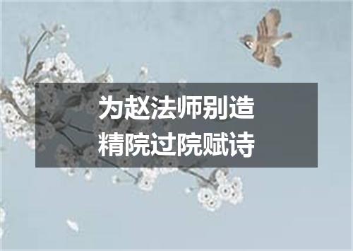 为赵法师别造精院过院赋诗