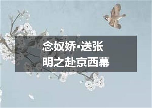 念奴娇·送张明之赴京西幕