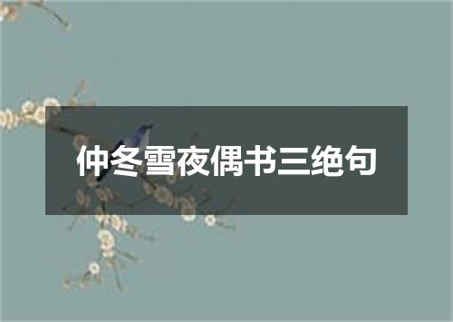 仲冬雪夜偶书三绝句