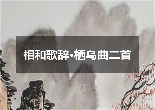 相和歌辞·栖乌曲二首