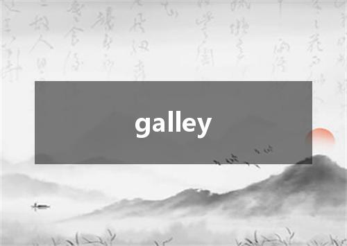 galley是什么意思