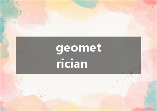 geometrician是什么意思