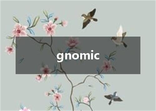 gnomic是什么意思