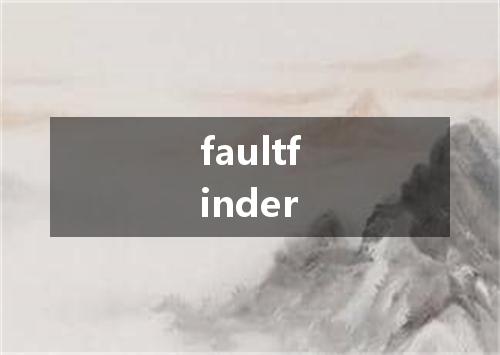 faultfinder是什么意思