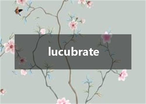 lucubrate是什么意思
